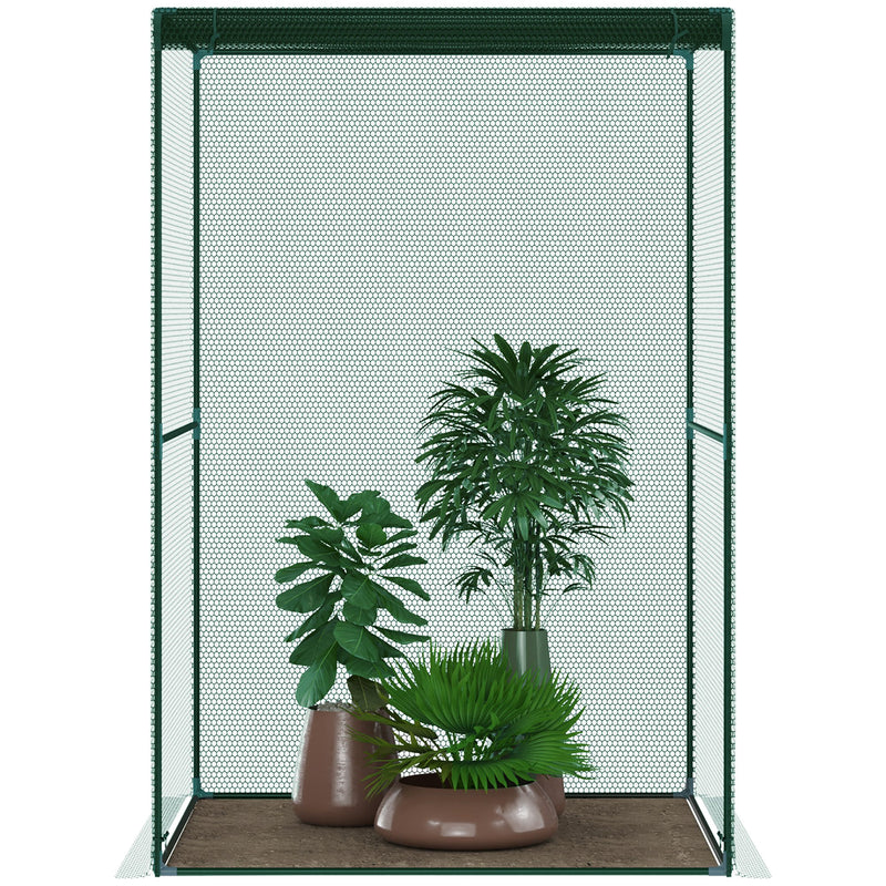 Outsunny Fruit Cage, Plant Protection Tent, 1.2 x 1.2 x 1.8m, Dark Green