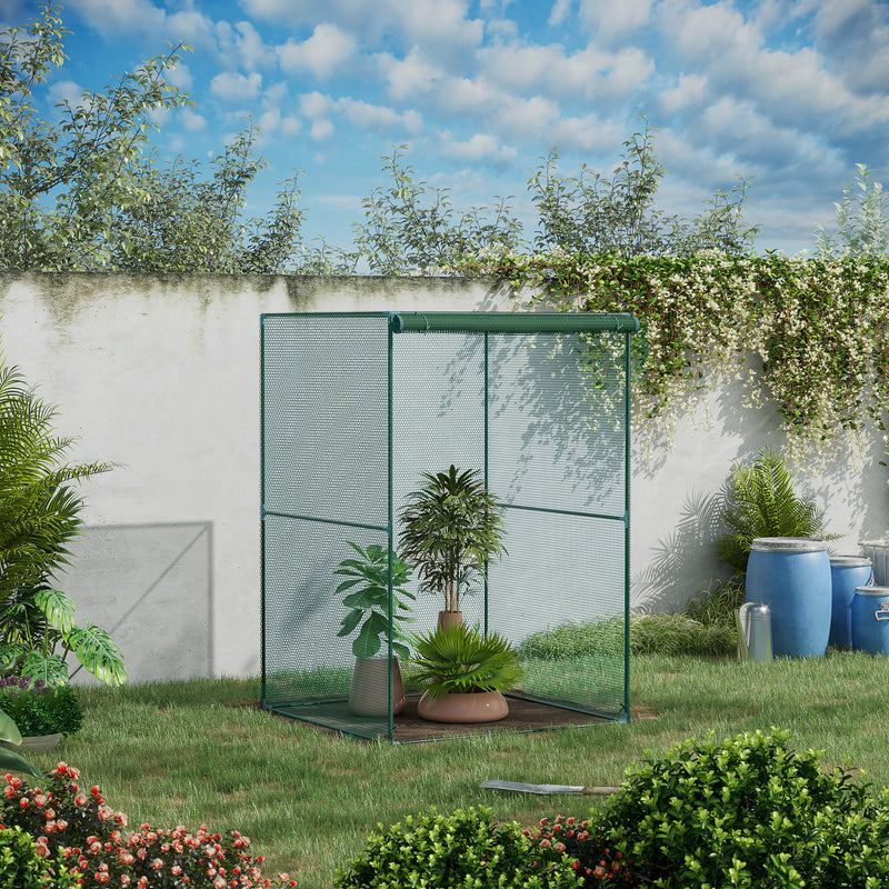 Outsunny Fruit Cage, Plant Protection Tent, 1.2 x 1.2 x 1.8m, Dark Green