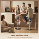 HOMCOM Bar Stools Set Of 2, Height Adjustable Breakfast Bar Chairs, Grey