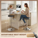 HOMCOM Bar Stools Set Of 2, Height Adjustable Breakfast Bar Chairs, Grey
