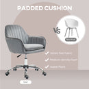 HOMCOM Office Chair, Swivel Desk Chair W/ Adjustable Height - Grey/Pink