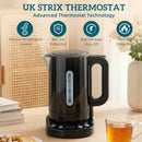 HOMCOM Electric Kettle, 1.7L Fast Boil, 3kW Water Kettle With Strix Thermost