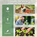 Outsunny Raised Garden Bed Planter Box with Greenhouse, Clear and Green