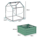 Outsunny Raised Garden Bed Planter Box with Greenhouse, Clear and Green