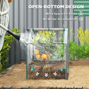Outsunny Raised Garden Bed Planter Box with Greenhouse, Clear and Green