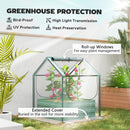 Outsunny Raised Garden Bed Planter Box with Greenhouse, Clear and Green