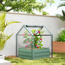 Outsunny Raised Garden Bed Planter Box with Greenhouse, Clear and Green