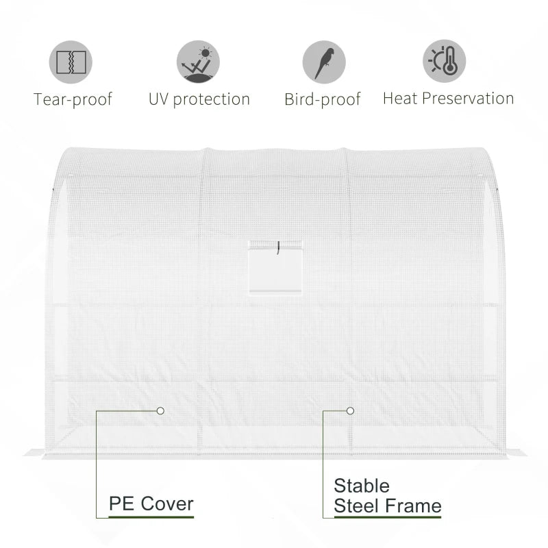 Outsunny Lean To Greenhouse 300 x 150 x 213 cm - White