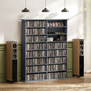 HOMCOM CD Storage Unit DVD Tower Blu-ray Storage Shelf for Office, Grey