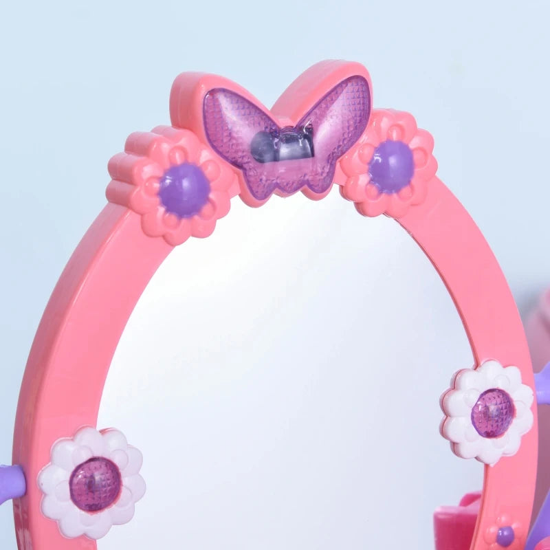 HOMCOM Dressing Table Playset - Pink Purple