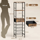 HOMCOM Wine Bar Cabinet 16-Bottle Wine Rack Rustic Brown
