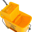 HOMCOM 20L Mop Bucket with Wringer Handle on Wheels for Cleaning Yellow