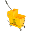 HOMCOM 20L Mop Bucket with Wringer Handle on Wheels for Cleaning Yellow