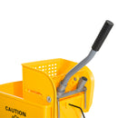 HOMCOM 20L Mop Bucket with Wringer Handle on Wheels for Cleaning Yellow