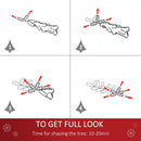 HOMCOM 4FT Prelit Artificial Snow Flocked Christmas Tree with Warm White LED Light- Green White