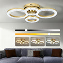 HOMCOM Modern 4-Ring Flush Mount Ceiling Light, LED Ceiling Light, Gold