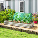 Outsunny Galvanised Raised Garden Bed Metal Planter Box, Silver