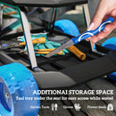 Outsunny Garden Cart with Wheels, Tool Tray for Weeding, Planting, Blue