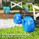 Outsunny Garden Cart with Wheels, Tool Tray for Weeding, Planting, Blue