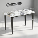 HOMCOM Dining Table For 4, Kitchen Table With Sintered Stone Tabletop, White