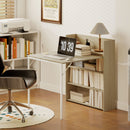 HOMCOM Folding Dining Table, Kitchen Table with Shelves Oak Wood Effect