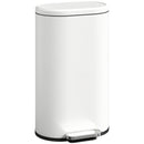 HOMCOM Slim Rectangular Pedal Bin With Soft-Close Lid, 30L Kitchen Bin Cream