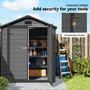 Outsunny Garden Shed 6'x4.5' Plastic Tool Storage House W/ Lockable Double Doors