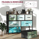 HOMCOM 7-Drawer Chest of Drawers, Fabric Dresser with Open Shelf