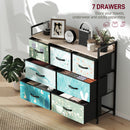 HOMCOM 7-Drawer Chest of Drawers, Fabric Dresser with Open Shelf