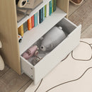 AIYAPLAY Kids Bookshelf with 3 Shelves, Drawer, Anti-tip Device, for Kids Room