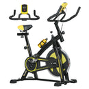 SPORTNOW Indoor Exercise Bike Stationary Bike For Home Gym Workout, Yellow