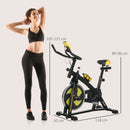 SPORTNOW Indoor Exercise Bike Stationary Bike For Home Gym Workout, Yellow