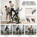 SPORTNOW Indoor Exercise Bike Stationary Bike For Home Gym Workout, Yellow