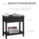 HOMCOM End Table, Narrow Side Table With Flip Top, Bottom Shelf