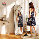 HOMCOM Full Length Mirror With Aluminium Alloy Frame Hanging Or Leaning