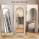 HOMCOM Full Length Mirror With Aluminium Alloy Frame Hanging Or Leaning