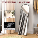 HOMCOM Full Length Mirror With Aluminium Alloy Frame Hanging Or Leaning