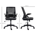 Vinsetto Mesh Office Chair For Home With Lumbar Support, Flip-up Arm, Wheels