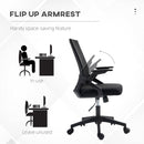 Vinsetto Mesh Office Chair For Home With Lumbar Support, Flip-up Arm, Wheels