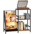 HOMCOM Record Player Stand, 3-Tier Side Table With Vinyl Record Storage