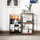 HOMCOM Record Player Stand, 3-Tier Side Table With Vinyl Record Storage