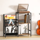 HOMCOM Record Player Stand, 3-Tier Side Table With Vinyl Record Storage