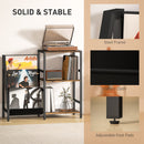 HOMCOM Record Player Stand, 3-Tier Side Table With Vinyl Record Storage