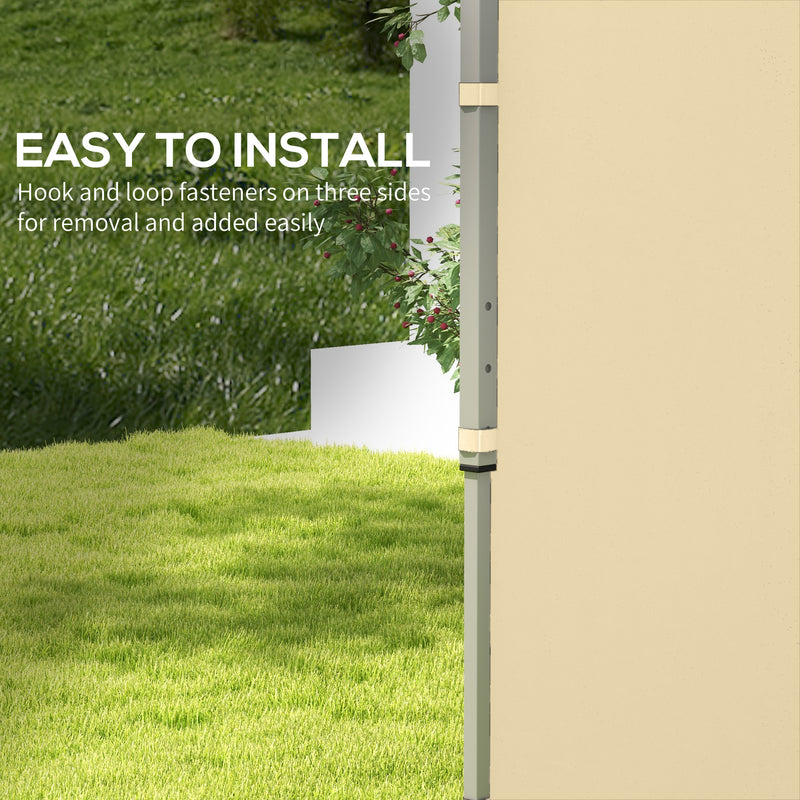 Outsunny 3x3(m) or 3x6m Pop Up Gazebo Side Panels, with Zipped Doors, Beige