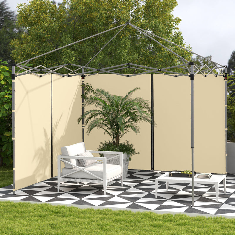 Outsunny 3x3(m) or 3x6m Pop Up Gazebo Side Panels, with Zipped Doors, Beige
