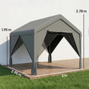 Outsunny 3 X 3 M Outdoor Patio Gazebo With Netting And Curtains, Dark Grey