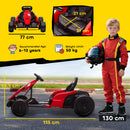 AIYAPLAY 24V Electric Go Kart With Drift Mode, Adjustable Seat, Red