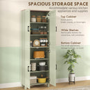 HOMCOM Modern Kitchen Cupboard Storage Cabinet with 6 Shelves, Green