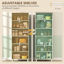 HOMCOM Modern Kitchen Cupboard Storage Cabinet with 6 Shelves, Green
