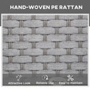 Outsunny Outdoor Rattan Lounger Set With Table - Grey